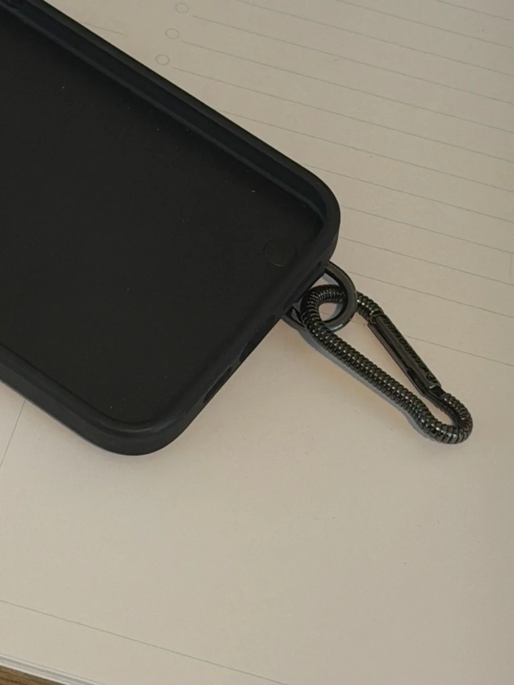 Bandolier Ryder Black Pebble Leather Carabiner Case - iPhone 15 Pro Max